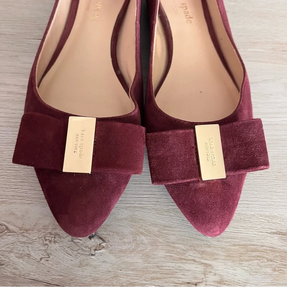 Kate Spade • Like New Burgundy “Norah”‎ Suede Flats